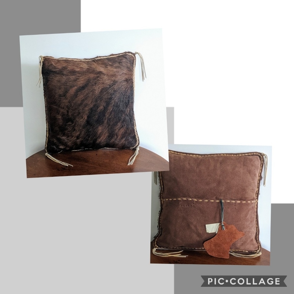Handmade cowhide pillow